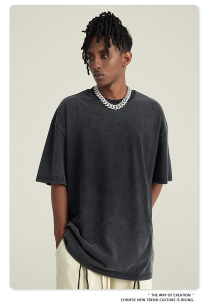 Washed Oversize Short-sleeve T-shirt WN6443