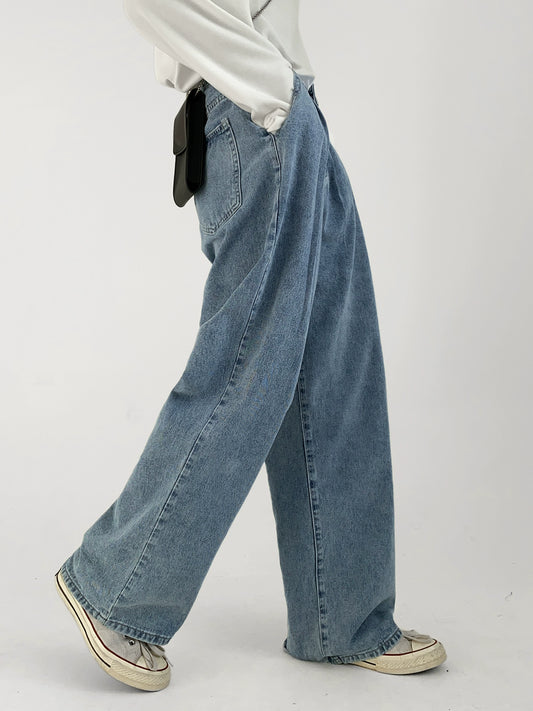 High Waist Wide-leg Denim Jeans WN5628