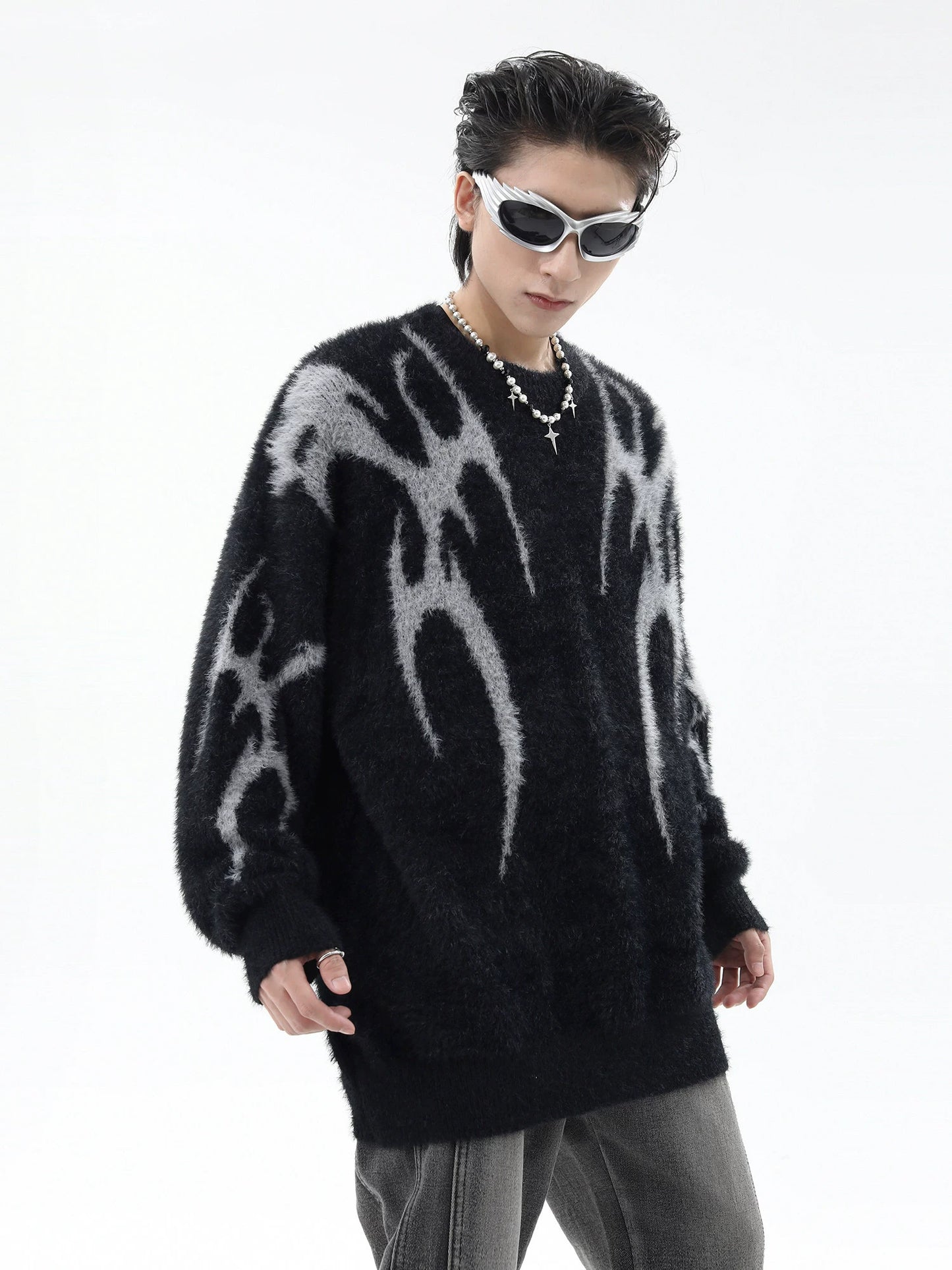 Shaggy Oversize Knit Sweater WN10450