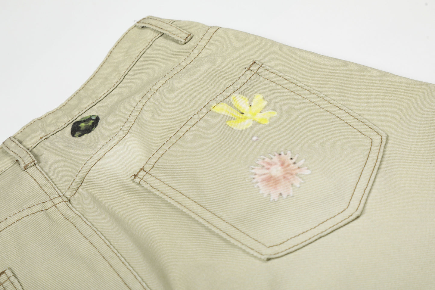 Floral Print Cropped Denim Half Jeans WN25465