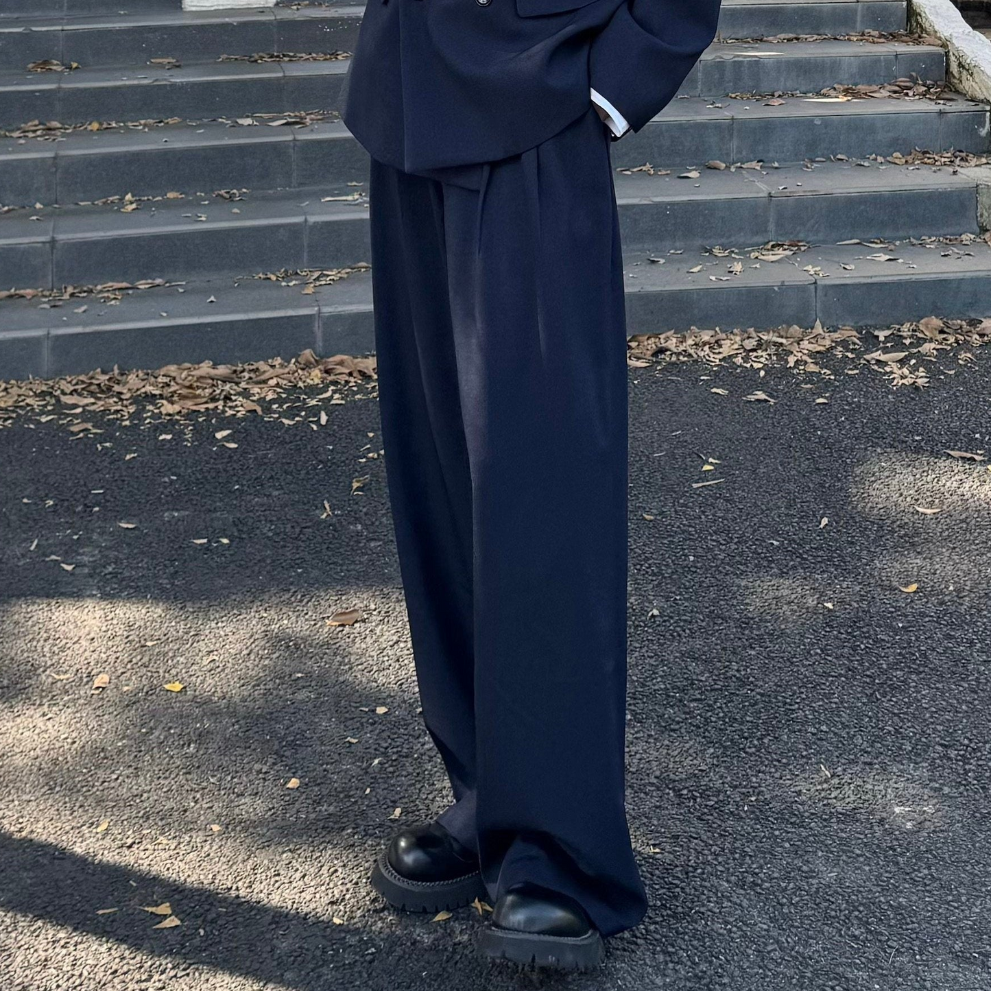 Double Breasted Tailored Jacket & Wide Leg Trousers Setup WN25355