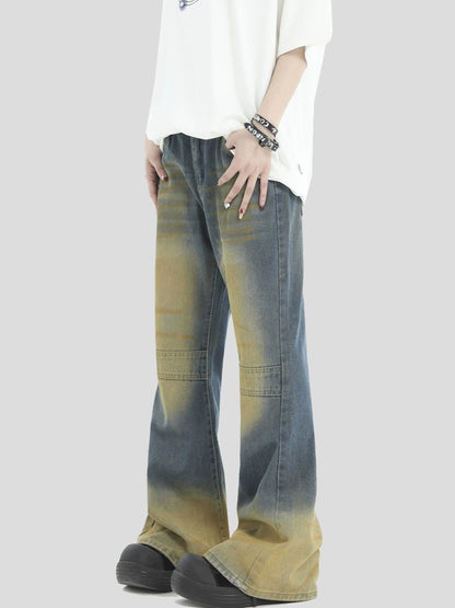 Gradient Washed Wide-Leg Denim Jeans WN7168