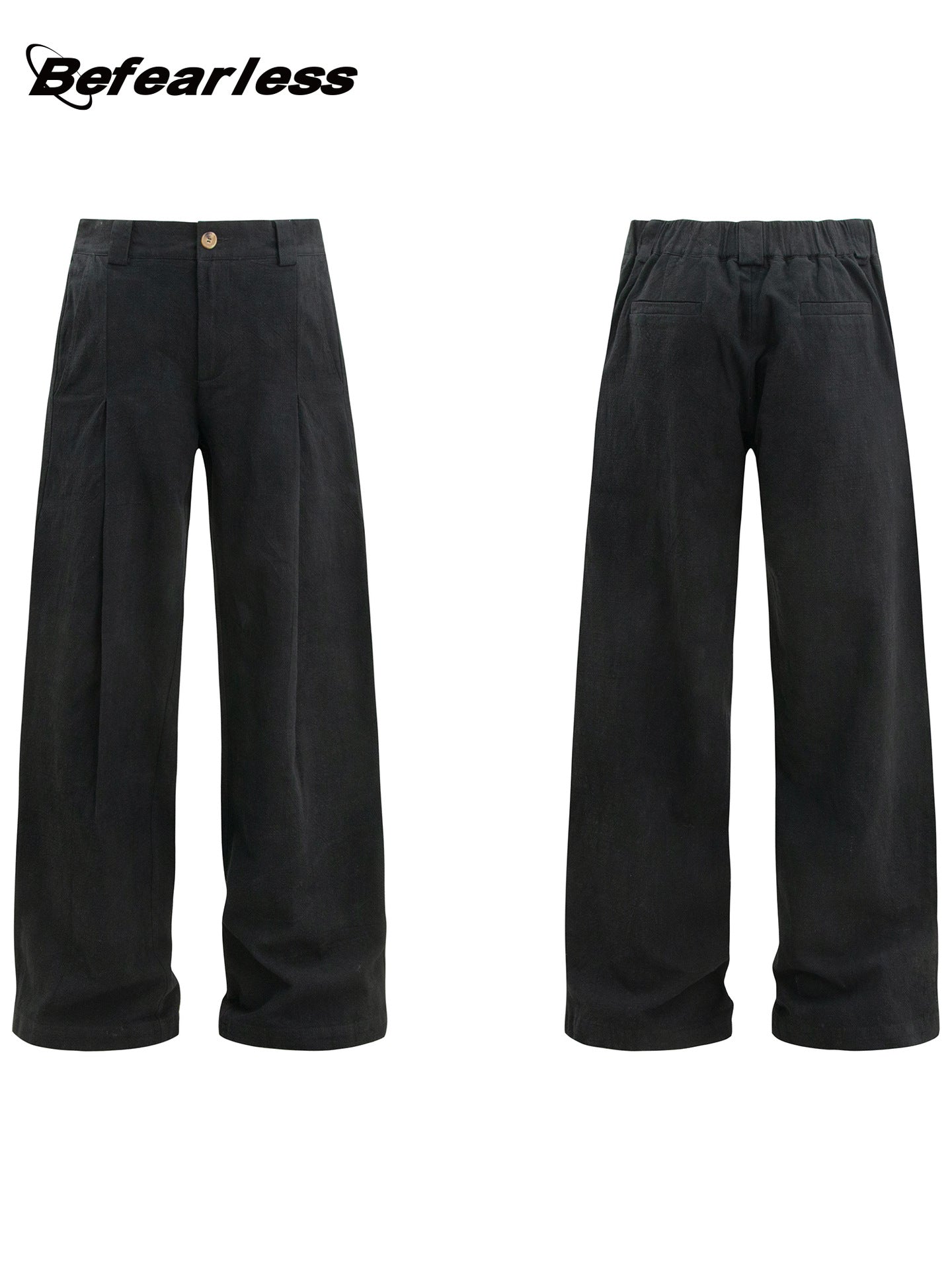 Washed Pleated Straight Trousers WN26353
