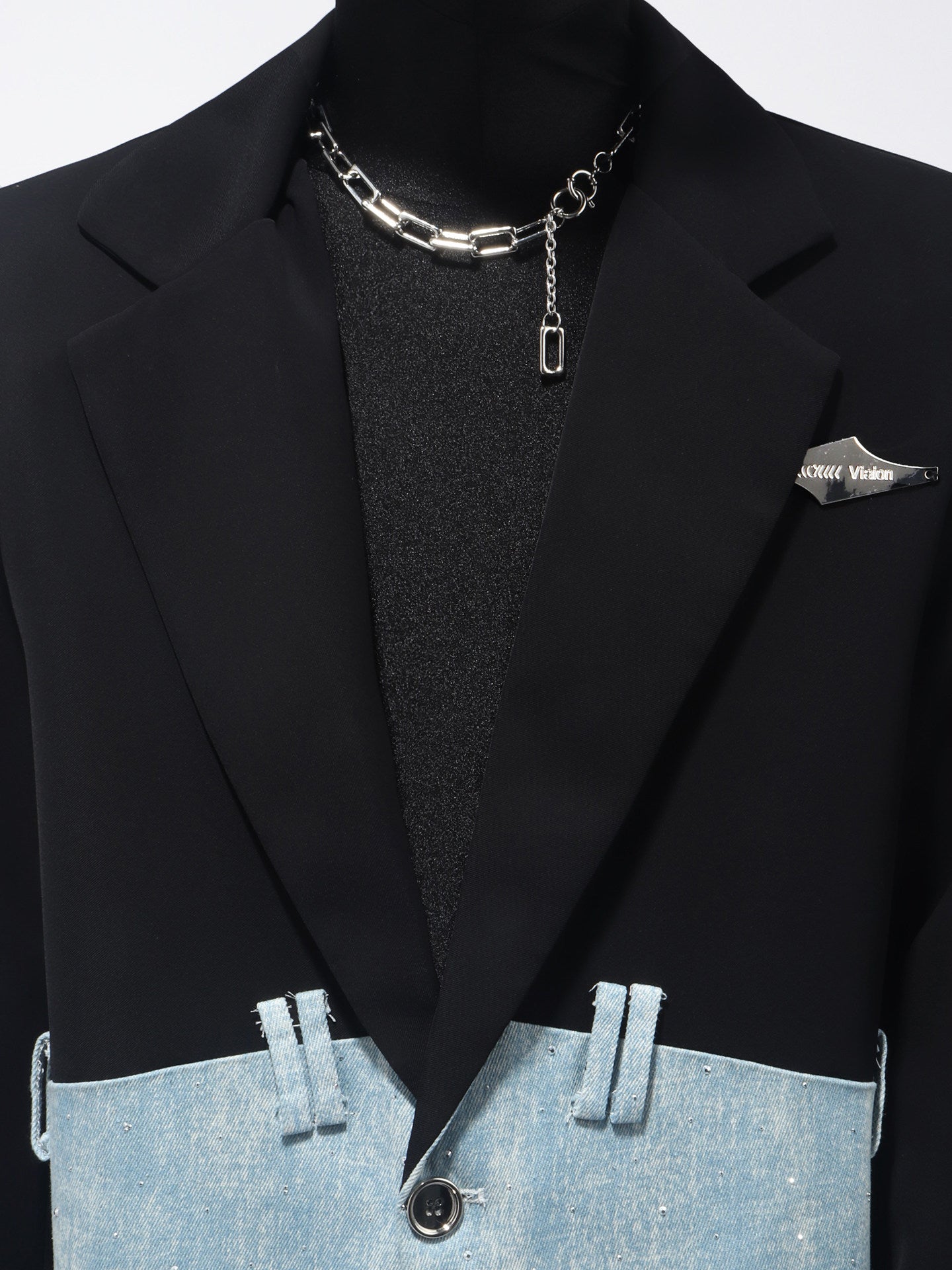 Panel Design Oversize Tailored Jacket & Wide Leg Pants Setup WN23740