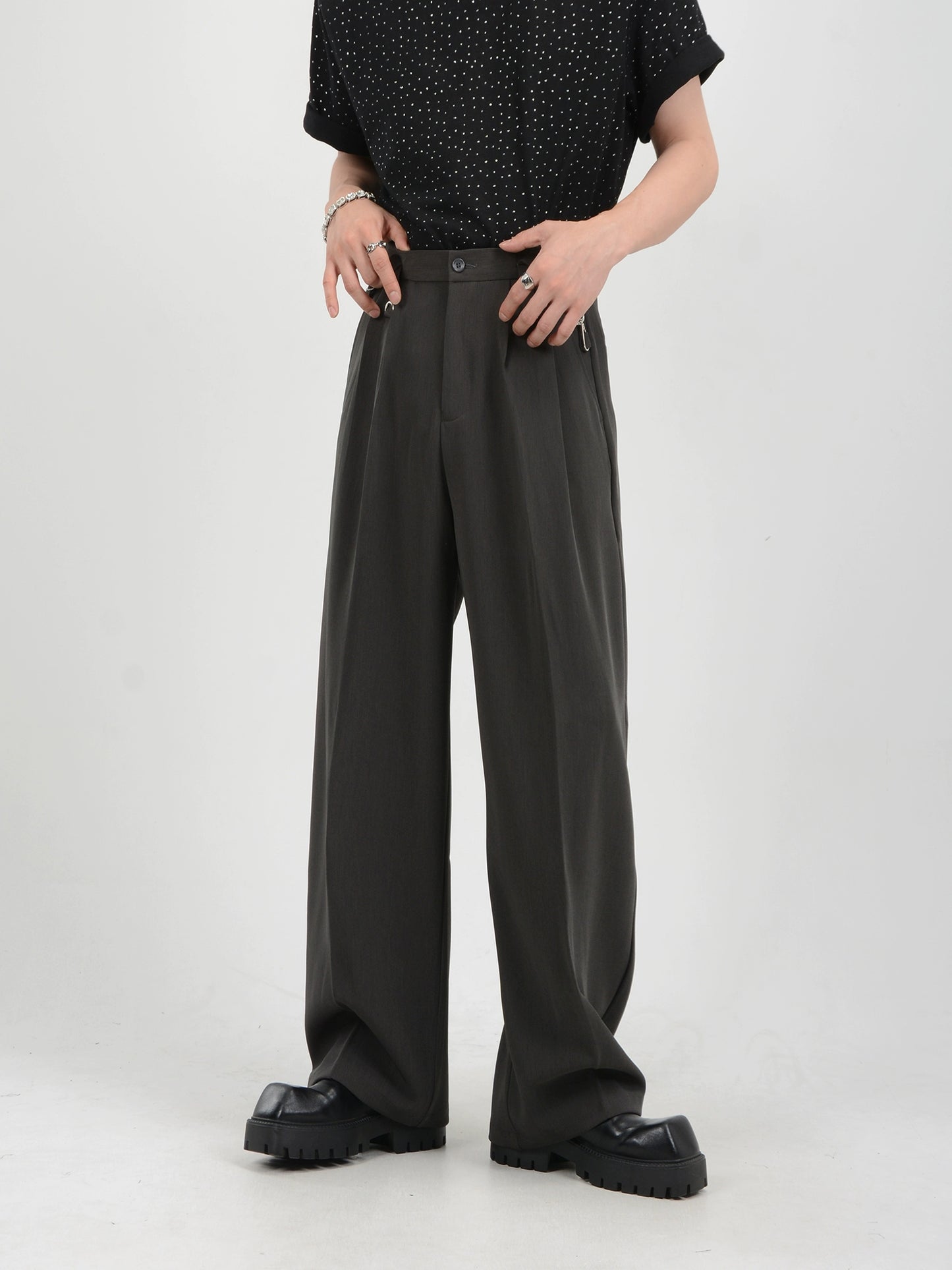 Tuck-in Wide-Leg Straight Trousers WN7137