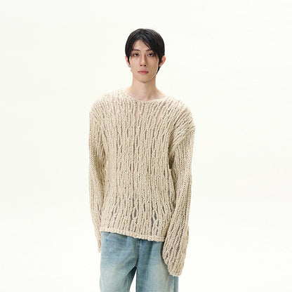 Hollow-Out Oversize Cable Knit Sweater WN9502