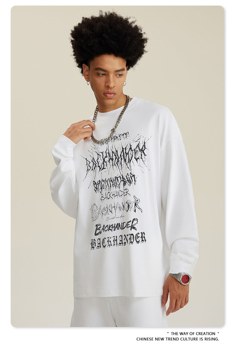 Water Washed Print Long Sleeve T-Shirt WN7882