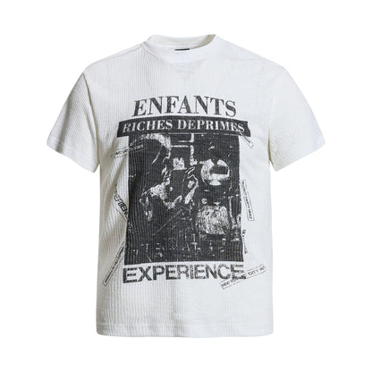 Ribbed Graphic Art Print Short Sleeve T-Shirt WN26030