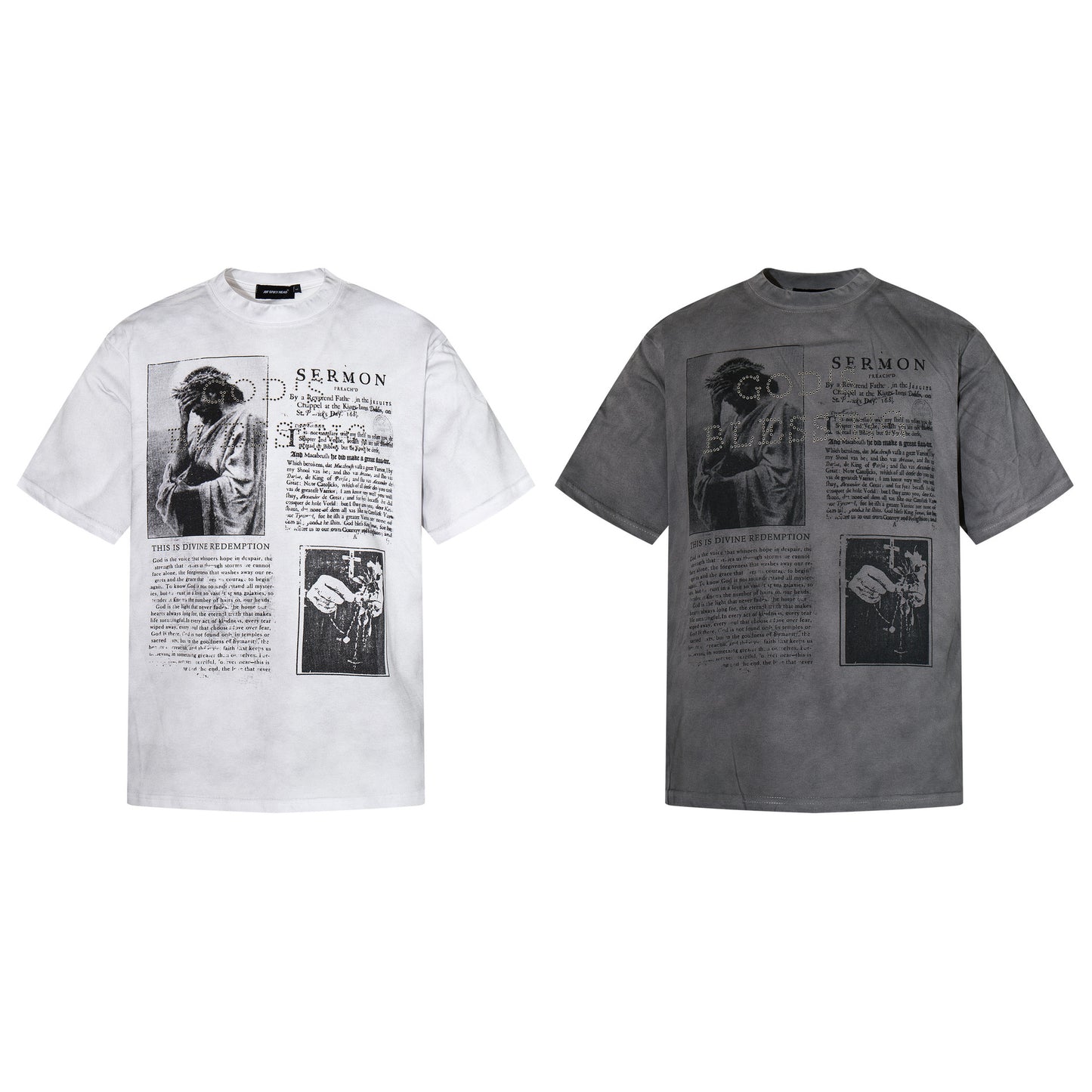 Portrait Letter Print Short Sleeve T-Shirt WN25545