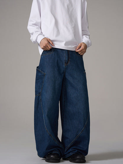 Washed Wide-Leg Baggy Denim Jeans WN10638