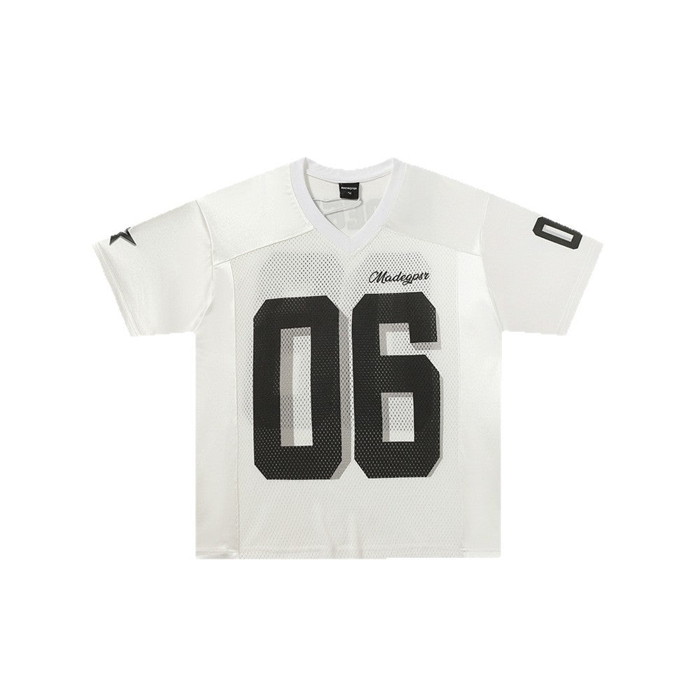 Mesh Sporty Letter Short Sleeve T-Shirt WN26436