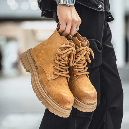 Chunky Lug Sole Platform Lace-Up Boots WN24541