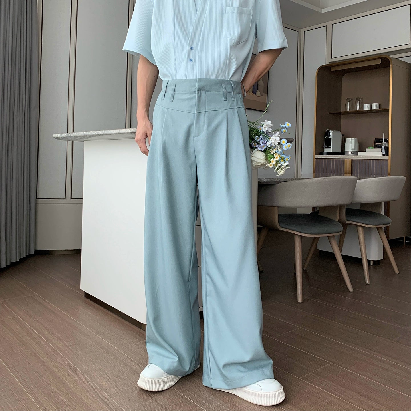 Lightweight Straight Wide Leg Trousers WN20424