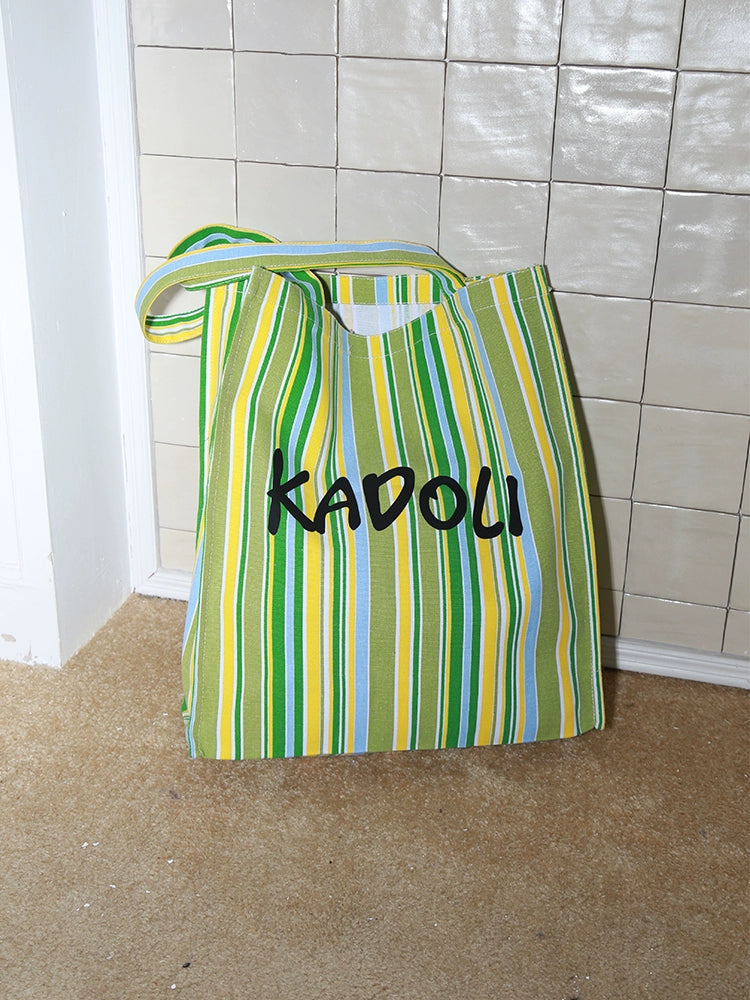 Letter Print Canvas Shoulder Tote Bag WN20204