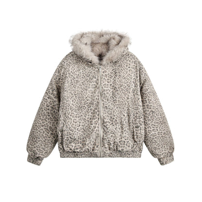 Leopard Print Fake FUR PADDED JACKET WN11300