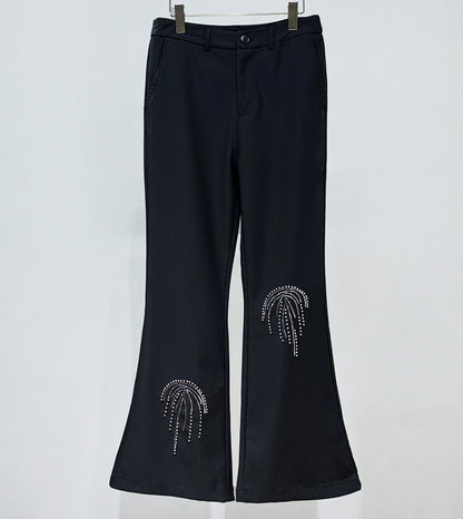 Sequin Embroidery Beaded Tailored Jacket & Flare Trousers Setup WN23906