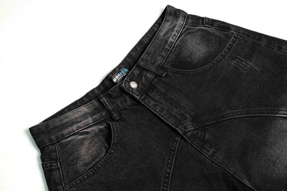 Gradient Deconstruction Raw-Hem Wide Leg Denim Jeans WN27918