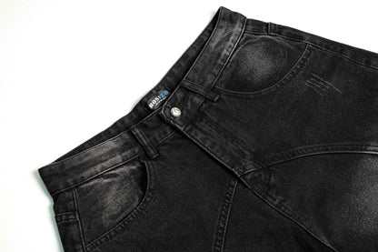 Gradient Deconstruction Raw-Hem Wide Leg Denim Jeans WN27918