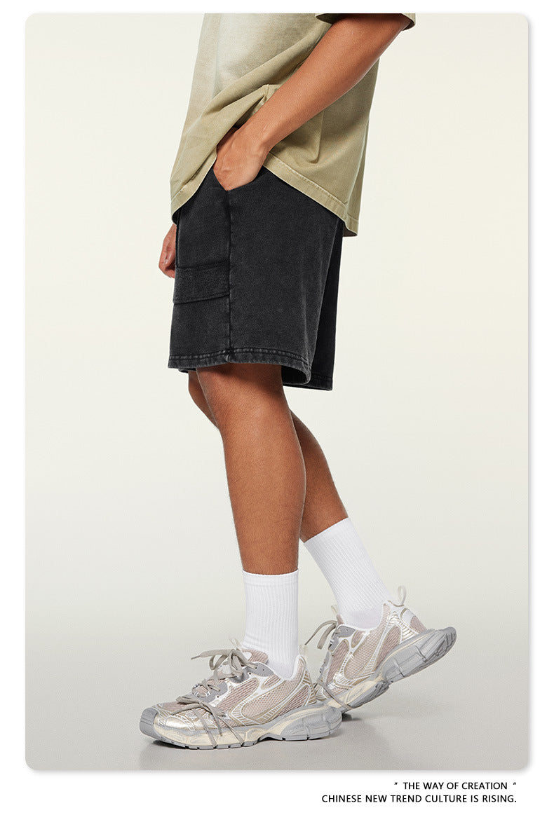 Washed Heavyweight Short Sleeve T-Shirt & Short Sweatpants Setup WN6167