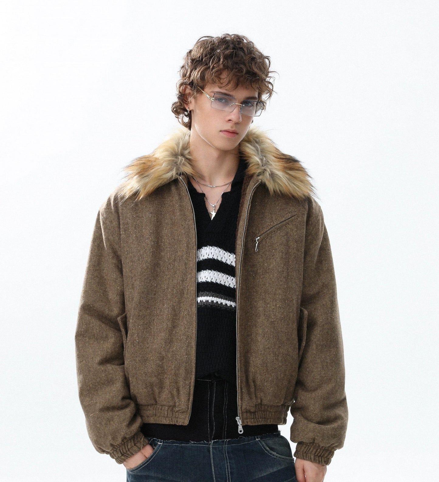 Fake Fur-Collar Thick Jacket WN22093