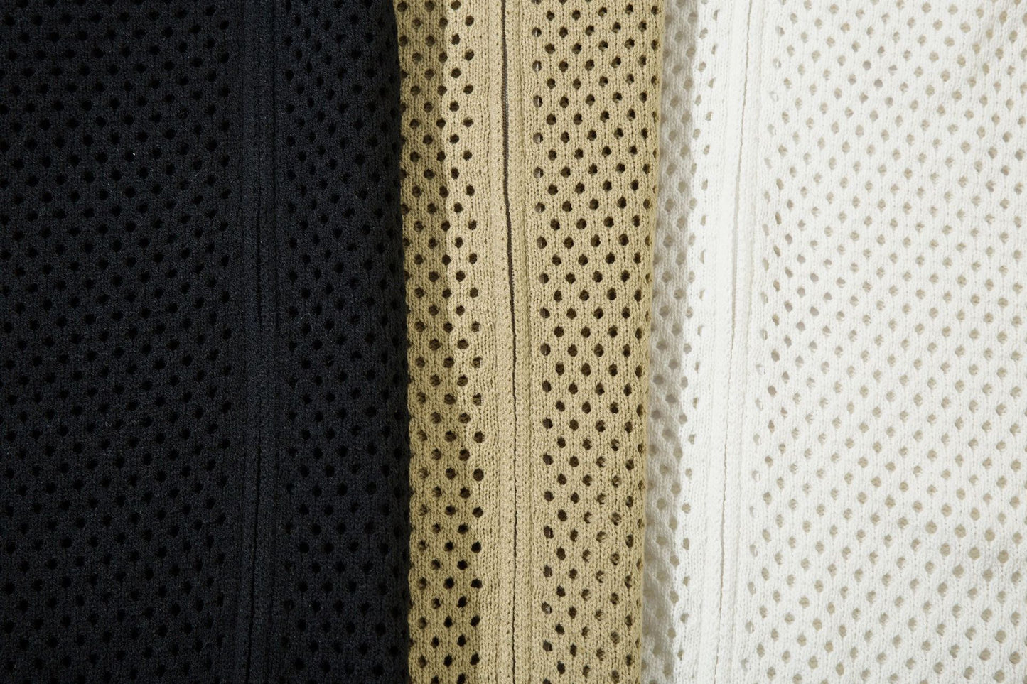 Striped Hollow-Out Zipper Knit Cardigan WN11272