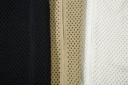 Striped Hollow-Out Zipper Knit Cardigan WN11272