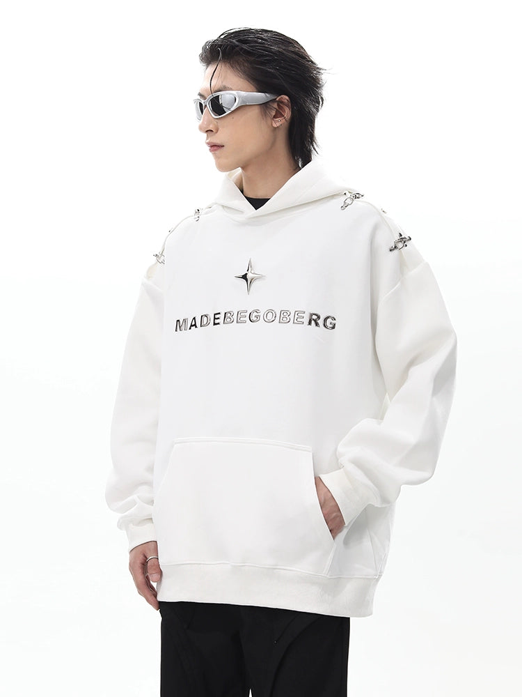 Metal Buckle Pullover Hoodie WN10471