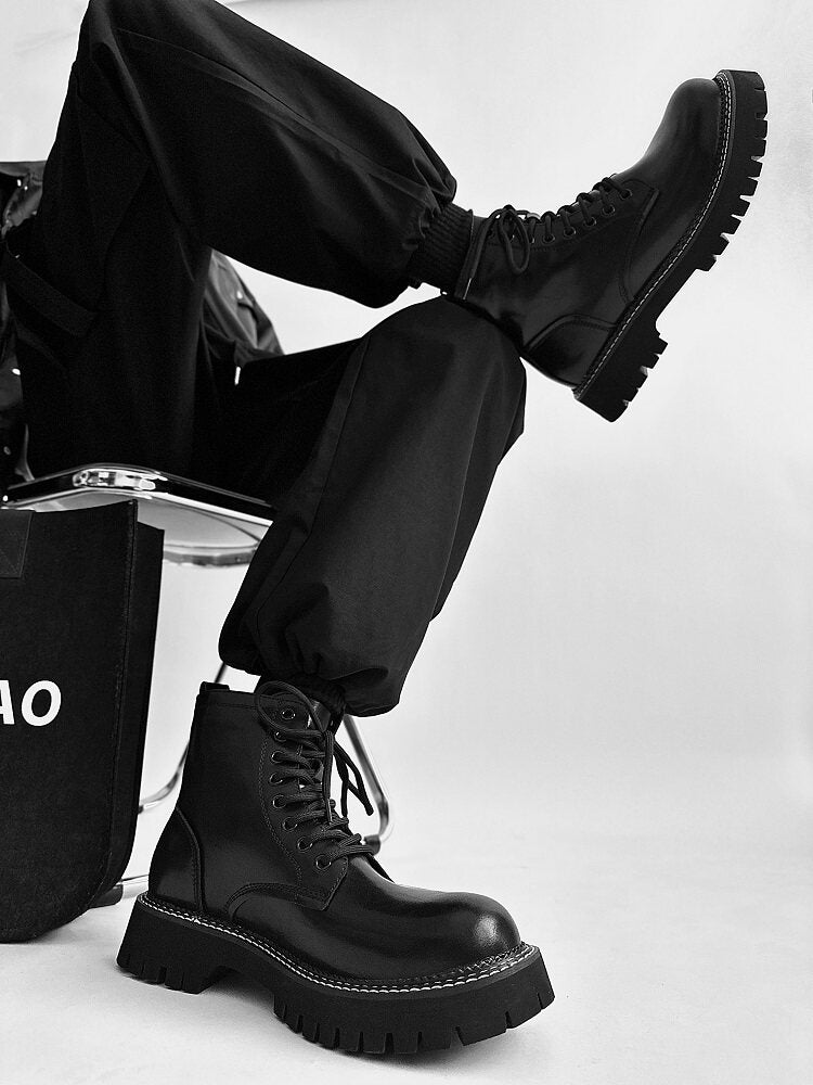 Chunky Lug Sole Platform Lace-Up Boots WN24555