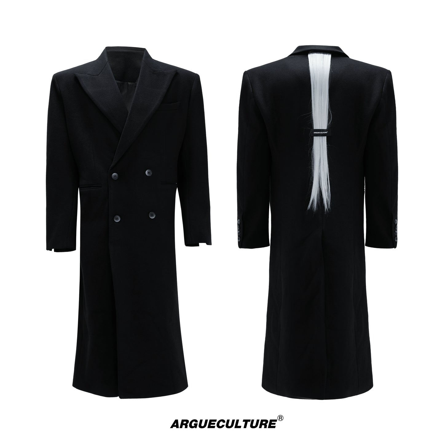 Shoulder-Pad Waist-Fitted Thick Long Trench Coat WN21737