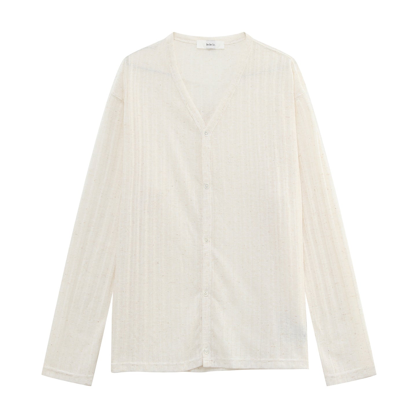 Stripe Deep V-Neck Summer Knit Cardigan WN25012