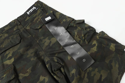 Camouflage Cargo Wide-Leg Half Pants WN16132