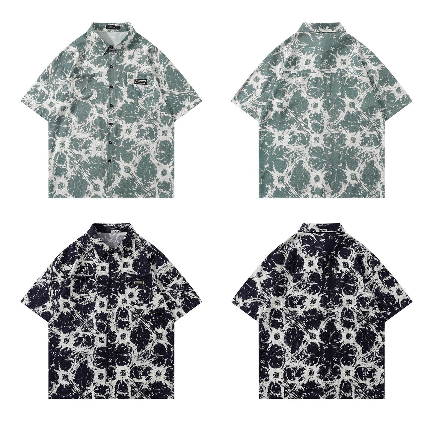 All Over Print Oversize Short Sleeve Shirt WN15046