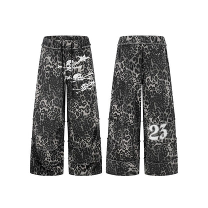 Leopard Graphic Wide Leg Pants WN28081