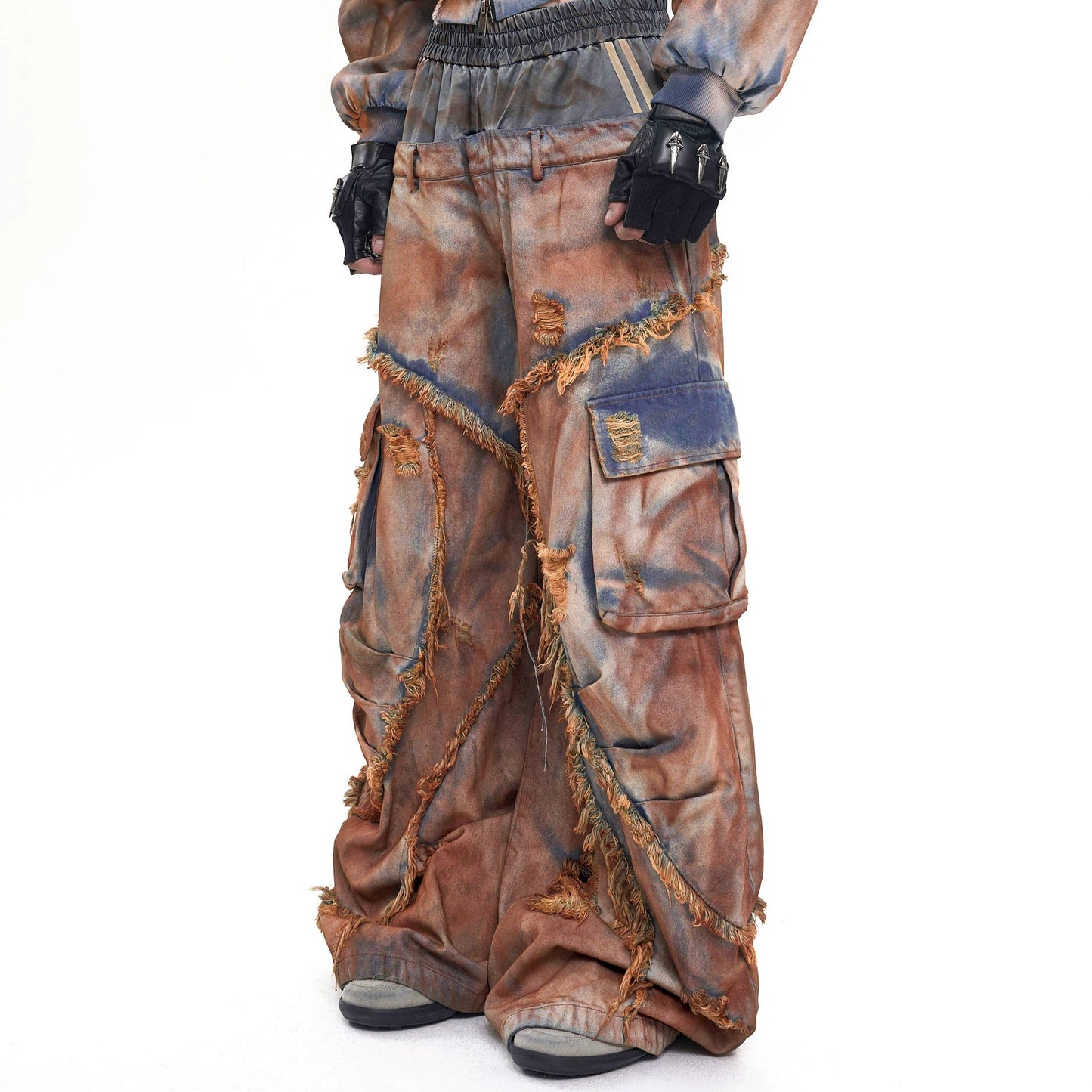 Mud-Dye Raw Hem Utility Hooded Jacket & Pants Setup WN20382