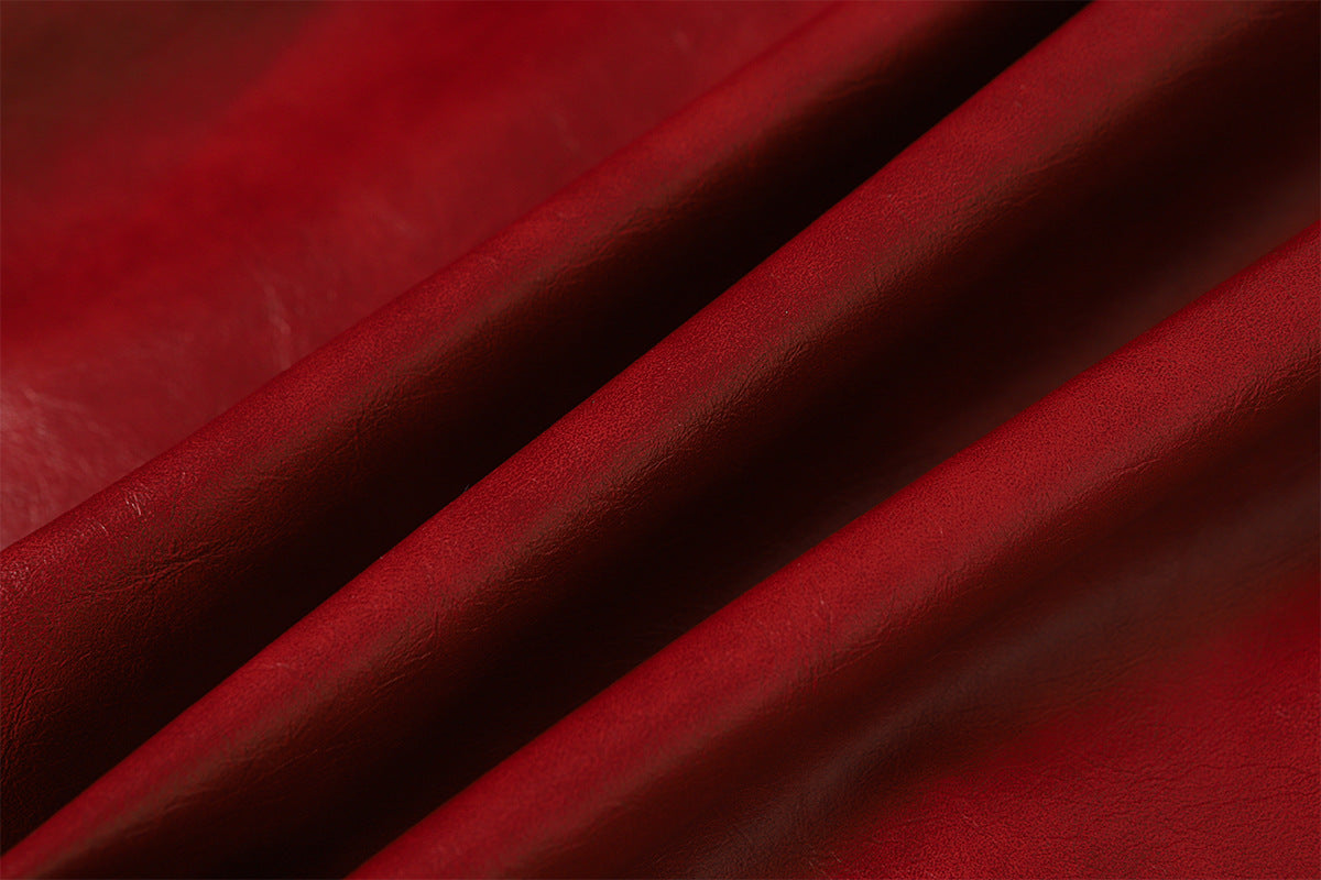 Snap-Button Emboss PU Leather Jacket &PU Leather Wide Leg Pants Setup WN23095-K