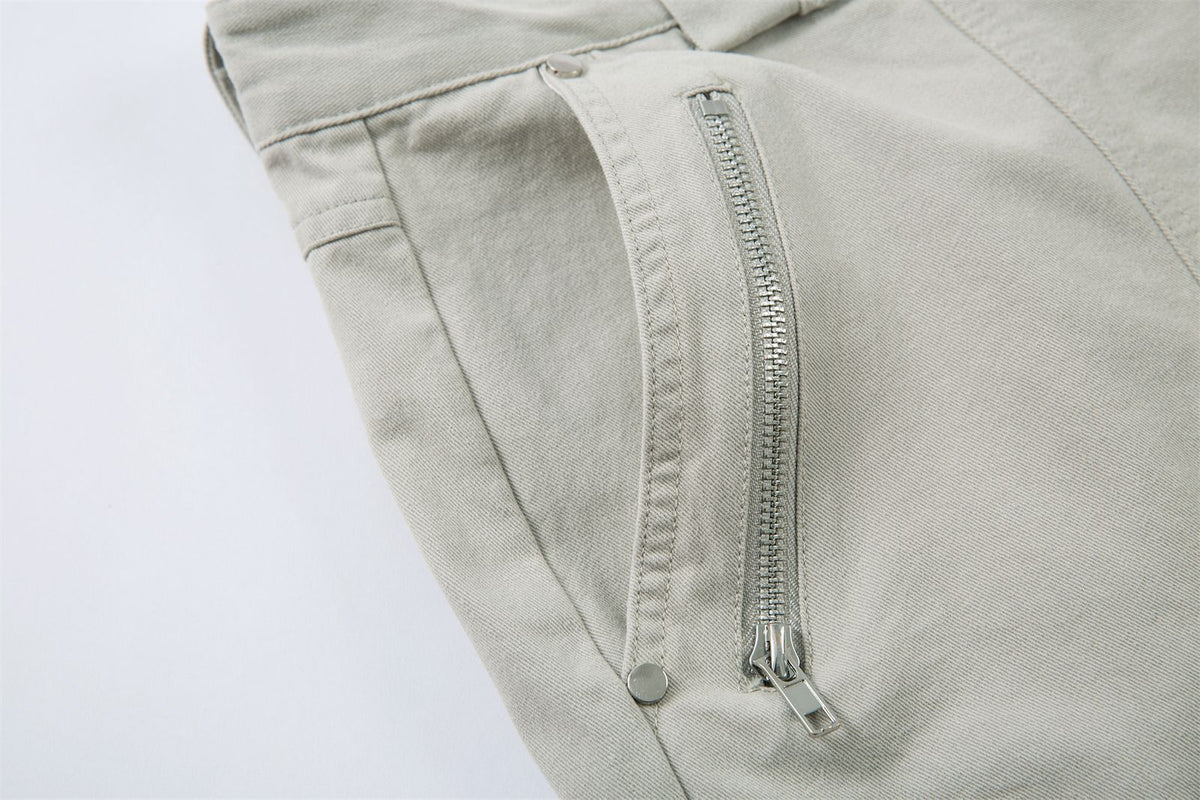 Multi-Pocket Wide Leg Cargo Half Pants WN26813