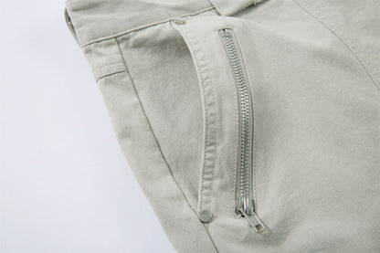 Multi-Pocket Wide Leg Cargo Half Pants WN26813