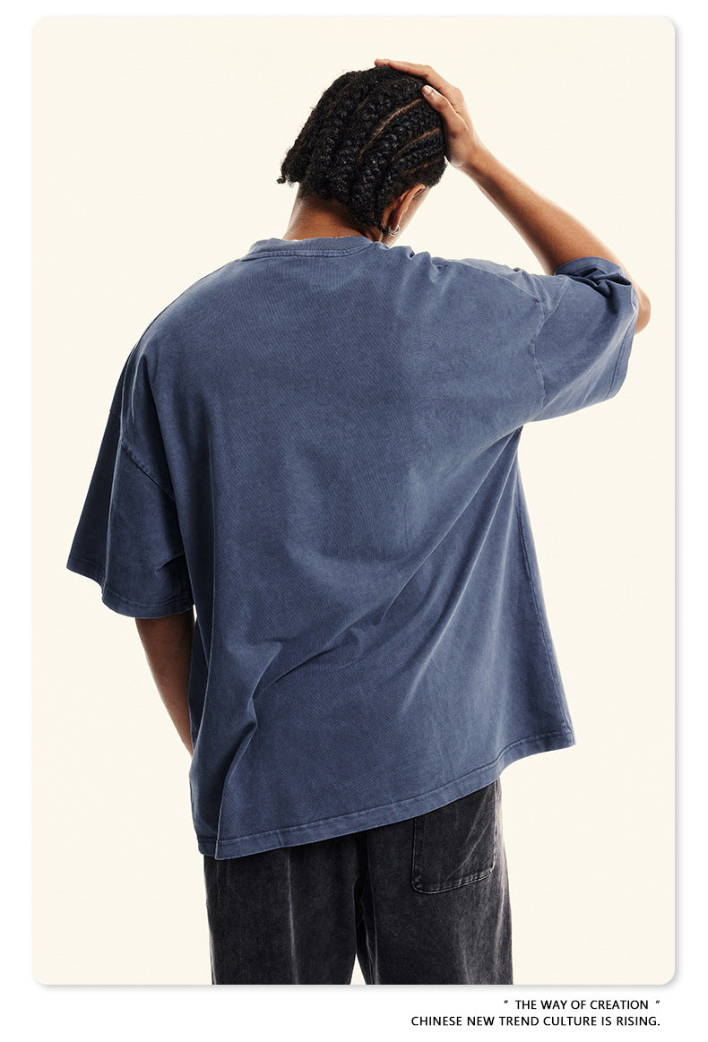 Washed Oversize Short-sleeve T-shirt WN6454