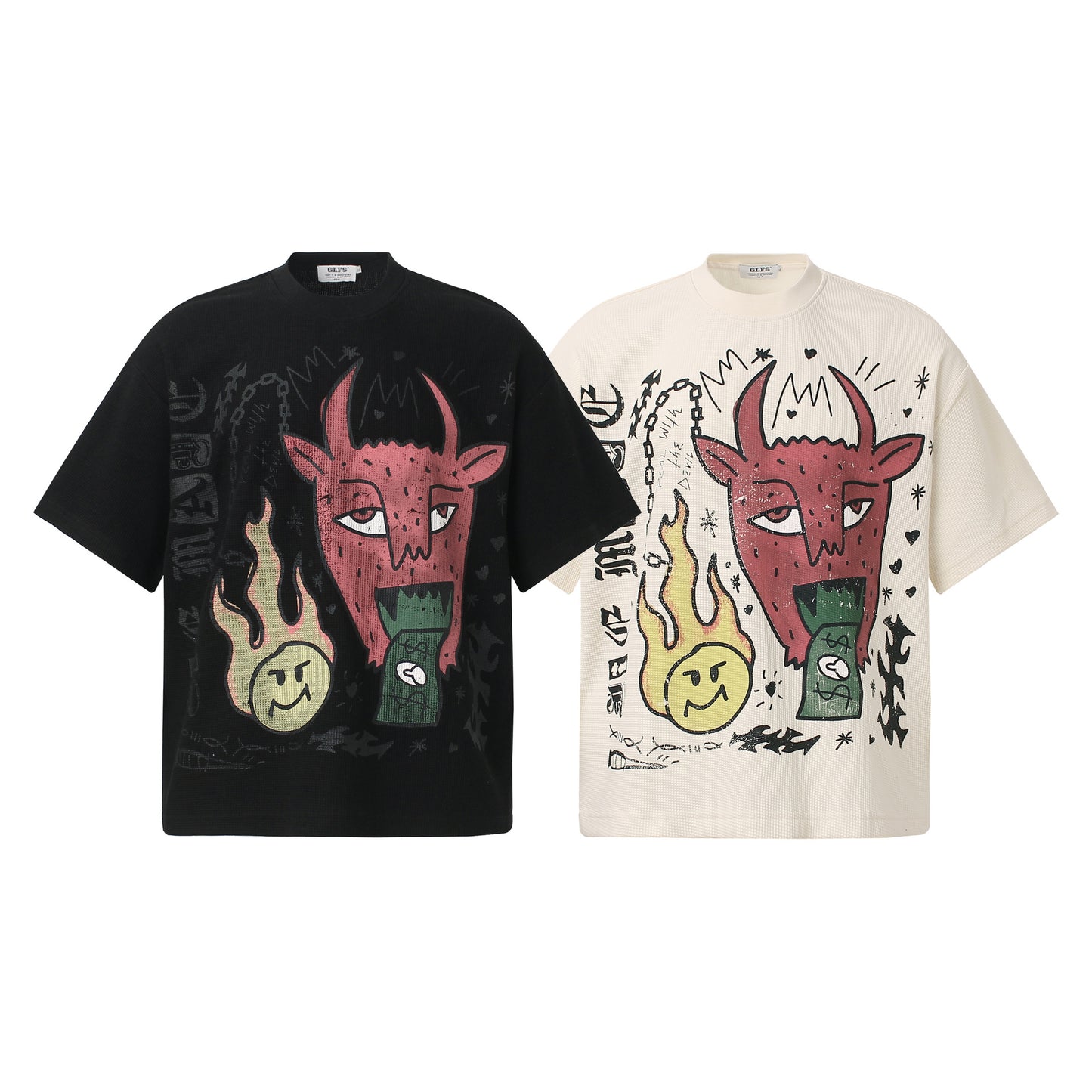 Waffle Graphic Oversize Short Sleeve T-Shirt WN26063