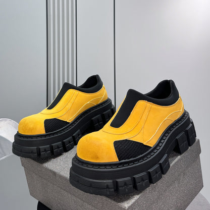 Washed Thick Sole Platform Shoes WN24599