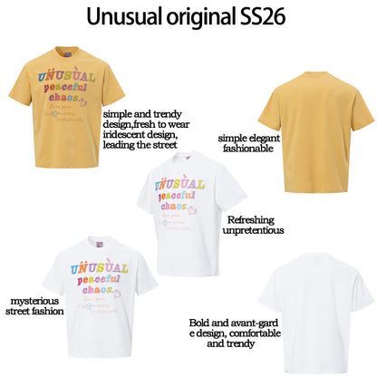 Letter Studs Oversize Short Sleeve T-Shirt WN25840