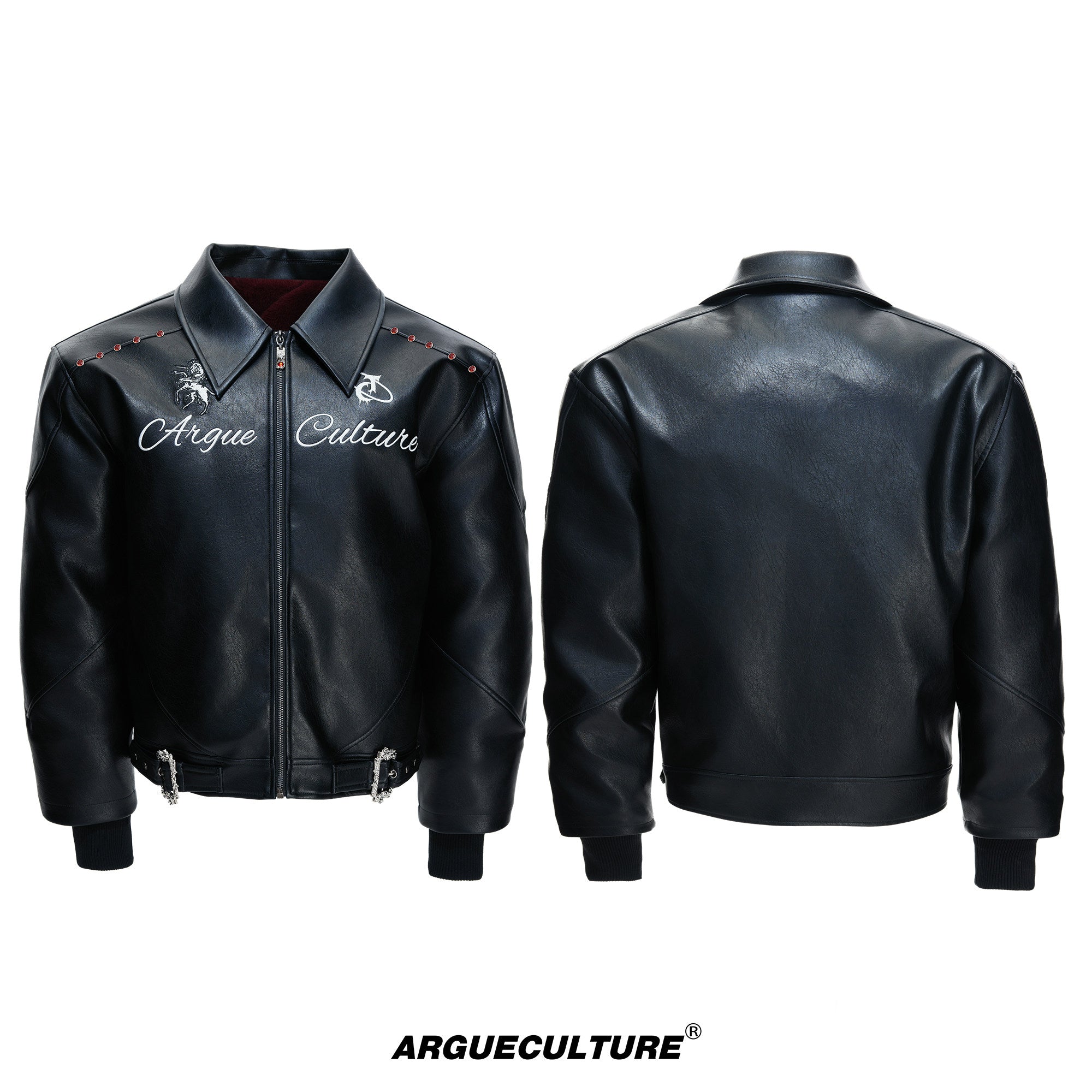 Original Crack Texture Fake Layered Thick PU Leather Jacket
