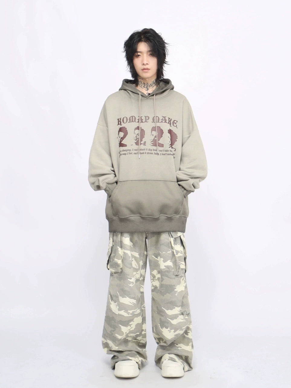 Hip-Hop Print Pullover Hoodie WN8351