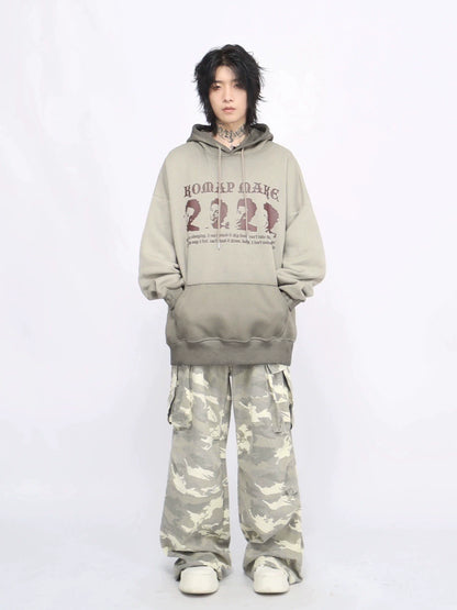 Hip-Hop Print Pullover Hoodie WN8351