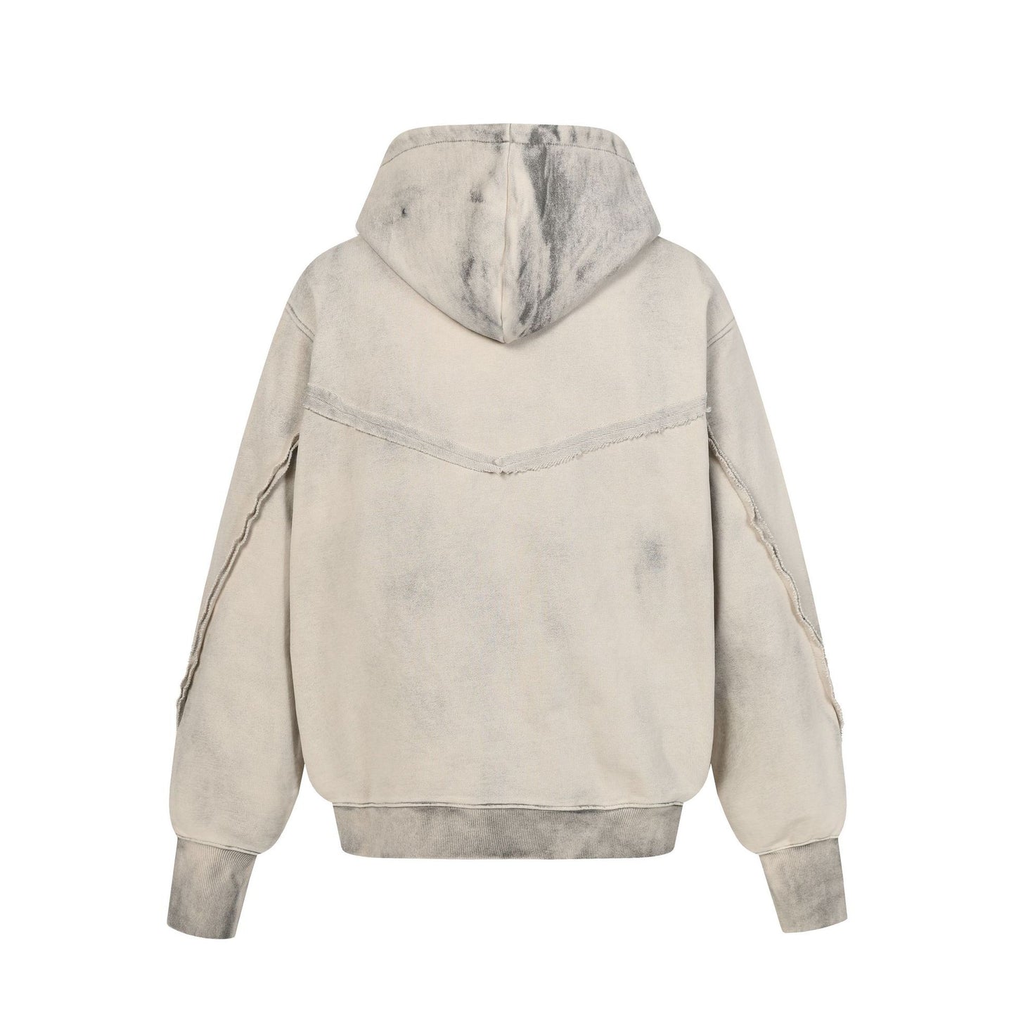 Washed Asymmetrical Zipper Detail Hoodie WN25382