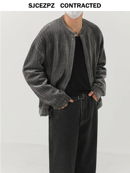 Collarless Knit Cardigan WN21270