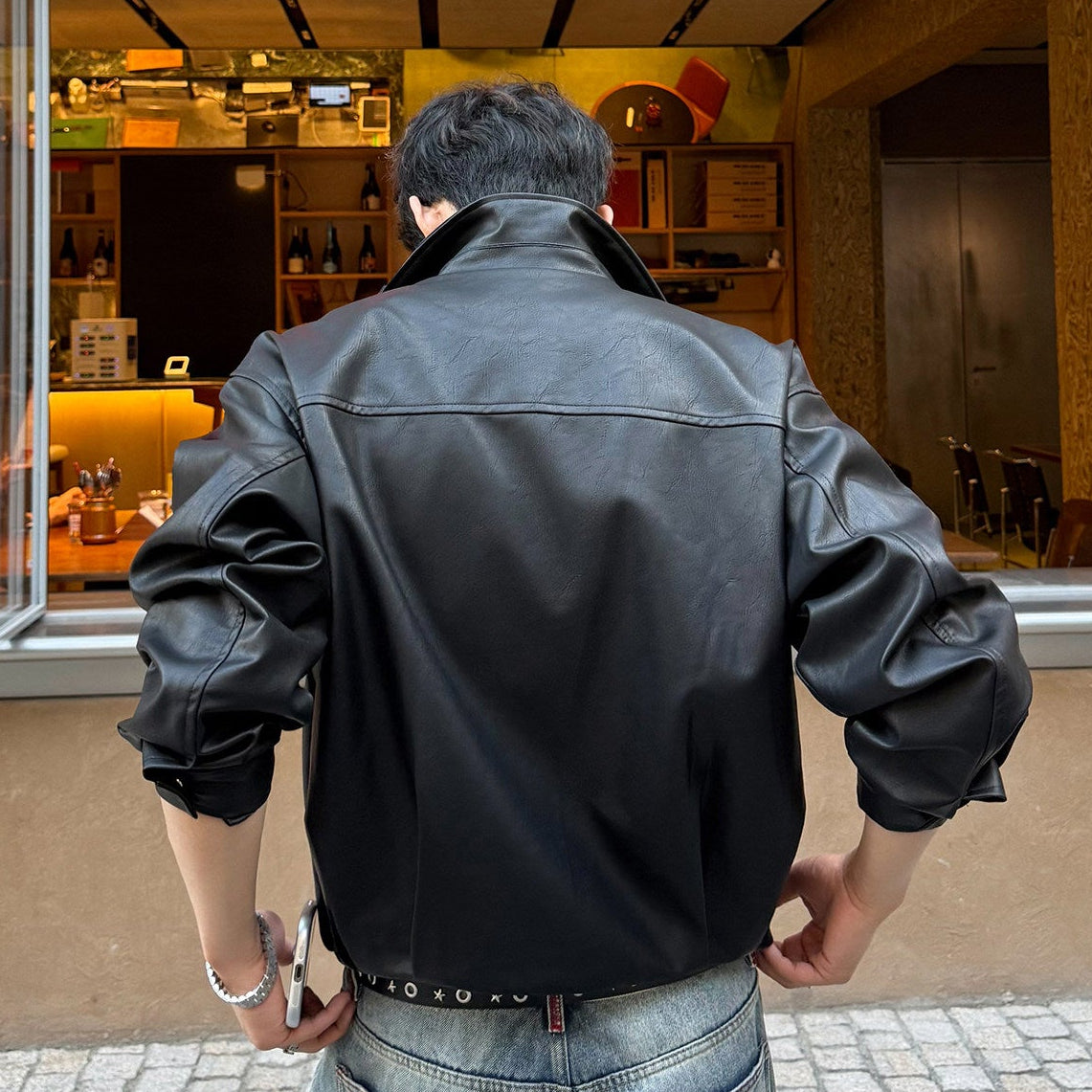 PU Leather Zipper Jacket WN24988