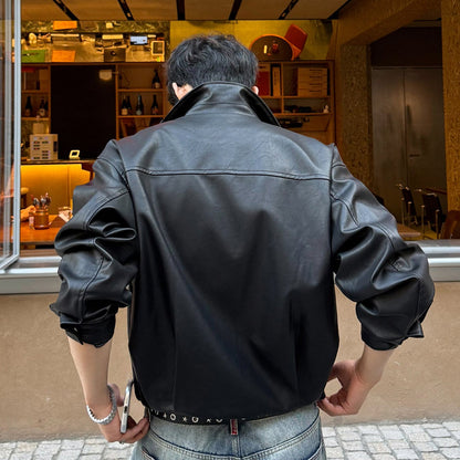 PU Leather Zipper Jacket WN24988