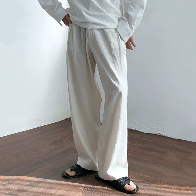 Thin Linen Wide-Leg Straight Pants WN6810