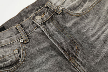 Dirty Washed Paint Wide Leg Denim Jeans WN25929